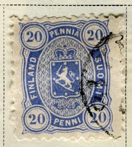 FINLAND; 1875 early classic issue fine used 20p. value