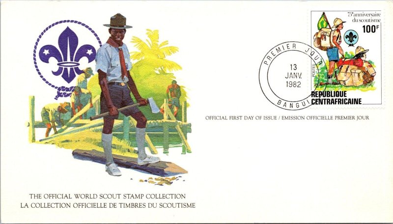 Central Africa 1982 FDC - Official World Scout Stamp Collection - F43004