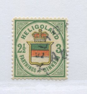 Heligoland QV 2 1/2 farthings/3 pfennings fake cancel on reprint