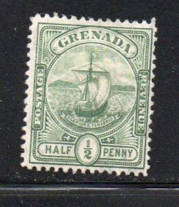 Grenada Sc 68 1906 1/2d green ship stamp mint