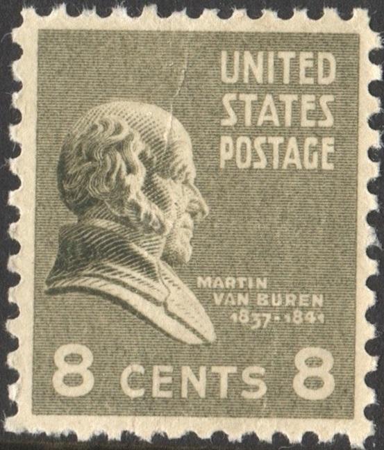 SC#813 8¢ Martin Van Buren Single (1938) MNH
