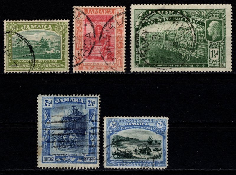 Jamaica 1919-21 Pictorial Def. Wmk Mult Crown CA, Part Set [Used]