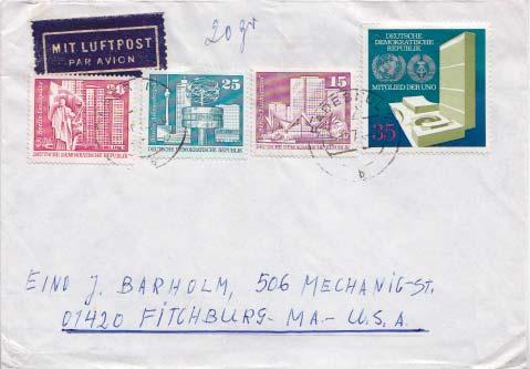 Germany D.D.R., Airmail, United Nations Related