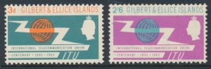 Gilbert & Ellice Islands 1965 SG 87-88 ITU Centenary Mint Not Hinged