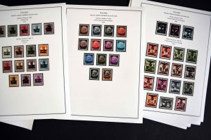 COLOR PRINTED OCCUPIED POLAND 1915-1944  STAMP ALBUM PAGES (15 illust. pages)