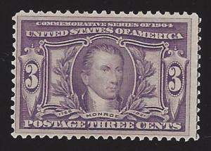 US #325 1904 Violet Perf 12 Wmk 191 Mint NG F-VF SCV $70