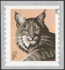 SC#4672a 1¢ Bobcat Coil Single (2015) SA