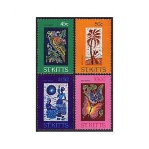 St Kitts 131-138,MNH.Michel 126-129,156-159. Batik Designs:Bird,Butterfly,Ship.