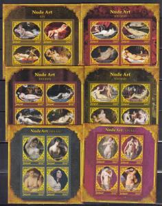 20diff pcs Nude Art Famous Paintings Imperf  -Private Local issue/ not MNH [G9]