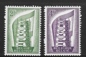 Belgium Scott 496-97 Unused VLHOG - 1956 Coal and Steel EUROPA Issue - SCV $9.00