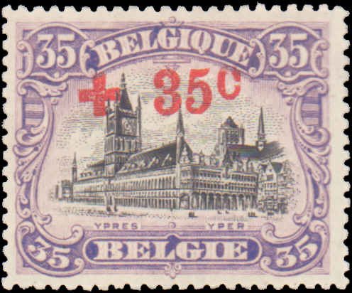 Belgium #B41, Incomplete Set, 1918, Hinged