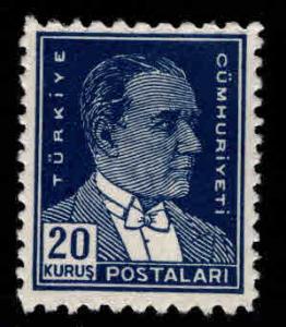 TURKEY Scott 1029 MH* stamp from 1950 -1951 set