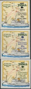 Tonga official 1973 SGO100-O102 Foundation of Bank of Tonga set MNH