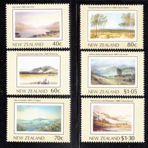 New Zealand 1988 MNH Scott #912-#917 Landscape paintings by 19th century artists