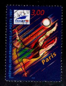 France Scott 257 Used  soccer stamp