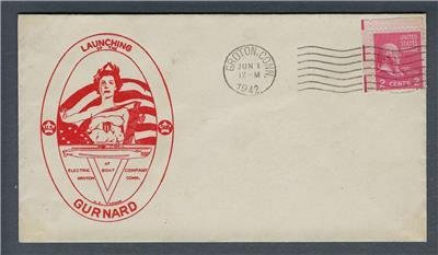 VEGAS - 1942 Submarine USS Gurnard Launch Greene Cover - Groton - FJ145