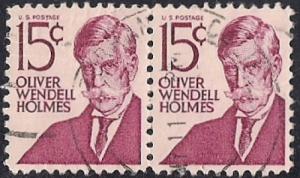 1288 15 cent O.W. Holmes Pair XF used