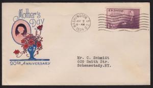 1934 Mothers Sc 737-29a Linprint cachet  CV $20