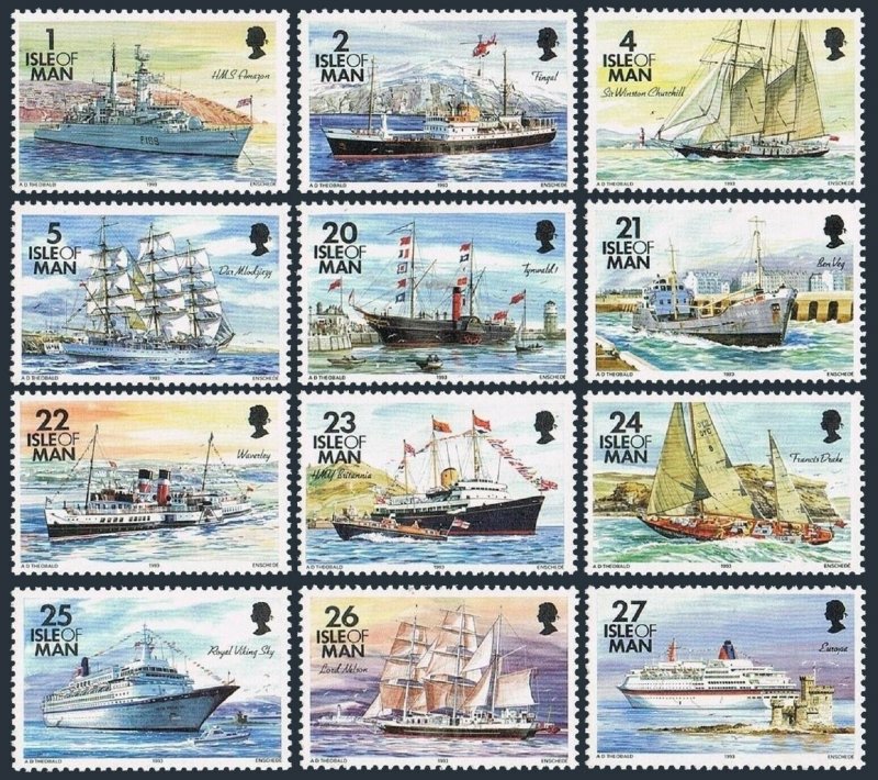 Isle of Man 531-550,MNH.Michel 530/541. Ships inscribed 1993.