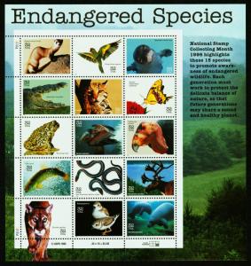 US.#3105 Endangered Species Issue - Pane of 15 - OGNH - VF - CV$12.00 (ESP#066)