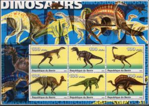 Benin 2003 Dinosaurs Pre Historic Animals Mammoth Sheetlet of 6 MNH # 9070