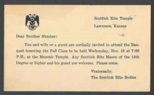 1956 PC Scottish Rite Temple Masonic Holds Banquet Lawrence Ks