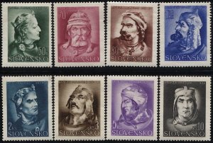 SLOVAKIA 1944  Sc 95-102, Mint MNH VF  - Ancient Slovak Royalty