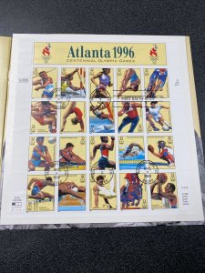 FDC 3068 Atlanta Olympics Sheet of 20 First Day Of Issue 1998 In Folder