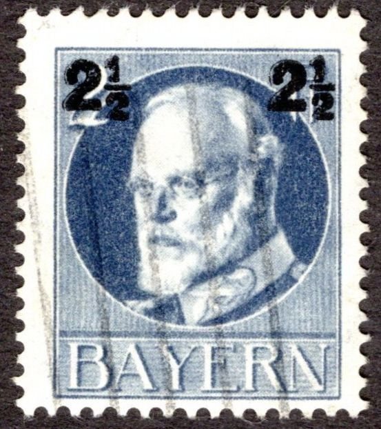 1916, Germany Bavaria 2 1/2pf, Used, Sc 115