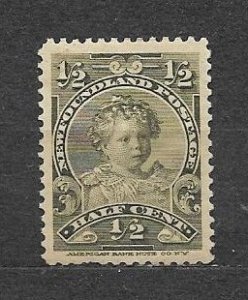 CANADA-NEWFOUNDLAND-1897, Sc#78,  MLH, F-VF,  KING EDWARD VIII AS A CHILD.