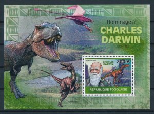 [106346] Togo 2010 Prehistoric animals dinosaurs Darwin T-Rex Sheet MNH