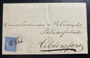 1870 Ekenas Finland Letter Sheet Cover To Helsinki Sc#9