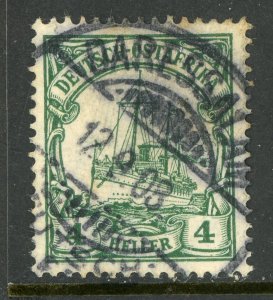 East Africa 1906 Germany 4 HellerYacht Ship Watermark Scott # 32 VFU X254