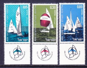 Israel 419-21 MNH OG 1970 World Class 420 Yachts Set of 3 w/Tabs