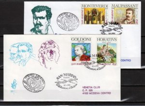 San Marino, Scott cat. 1286-1289. Composer Verdi & others. First day covers ^