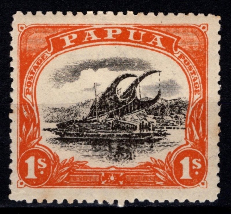 Papua New Guinea 1910 1/- Black and Deep Orange [Unused]