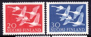 Finland 1956 Northern Countries Issue - Swans Complete Mint MNH Set SC 343-344