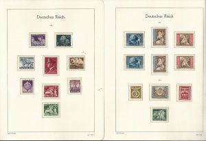 Germany Stamp Collection on 10 Hingless Lighthouse Pages, 1942-45 WWII, JFZ