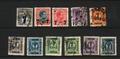 Denmark Sc181-191 1926 7 & 12 ore surcharged stamps