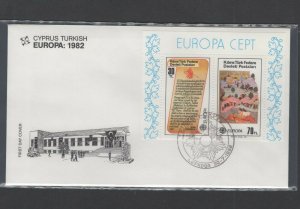 Turkish Cyprus  #114a-b  (1982 Europa set) on unaddressed Fleetwood FDC