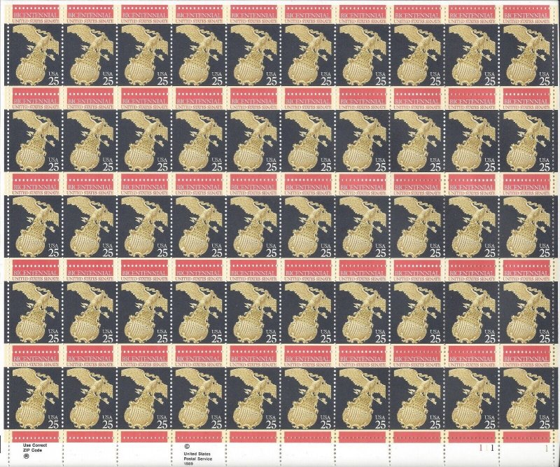 ORLEY STAMPS US SCOTT #  2413 25¢ United States Senate MINT SHEET MNH/OG 