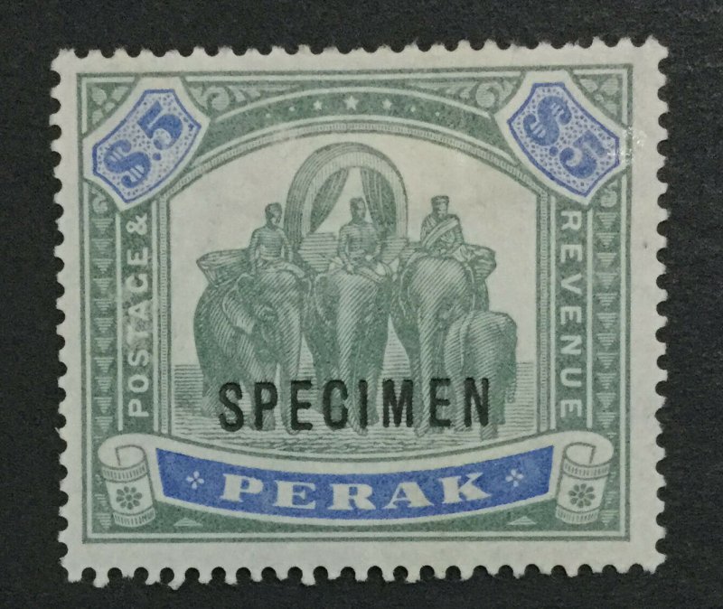 MOMEN: MALAYA PERAK SG #79s SPECIMEN MINT OG H LOT #191481-478