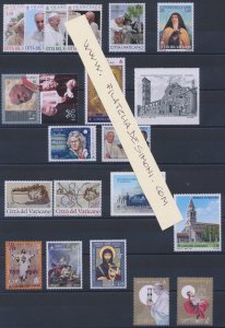 2020 Vatican, Complete Year 20 Values + 6 BF + 1 Christmas Booklet - MNH **