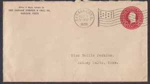 United States - Aug 1 1930 Canaan, CN Flag Cancel