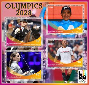 Stamps.Cinema. Olympic Games 2028  2022 year 1+1 sheets perf Burundi