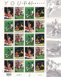 Sc# 3399 / 3402 2000 U.S 33¢Youth Team Sports sheet MNH CV $14.00