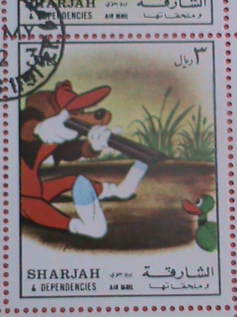 SHARJAH AIRMAIL STAMP: DISNEY CARTOON- GOFFERY DOG-CTO MNH SHEET -VERY RARE