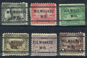 4th BUREAU COMPLETE high denom set w/ NORMAL precancel f/ MILWAUKEE WI (234).