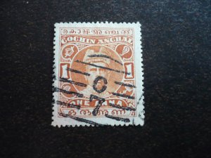 Stamps - India Cochin - Scott# 18 - Used Part Set of 1 Stamp