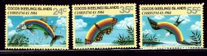 Cocos Island MNH 122-4 Christmas Rainbow Fish Bird Butterfly 1984